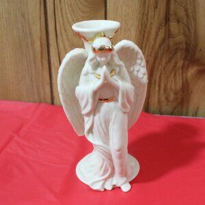 Porcelain Praying Angel Candle Holder